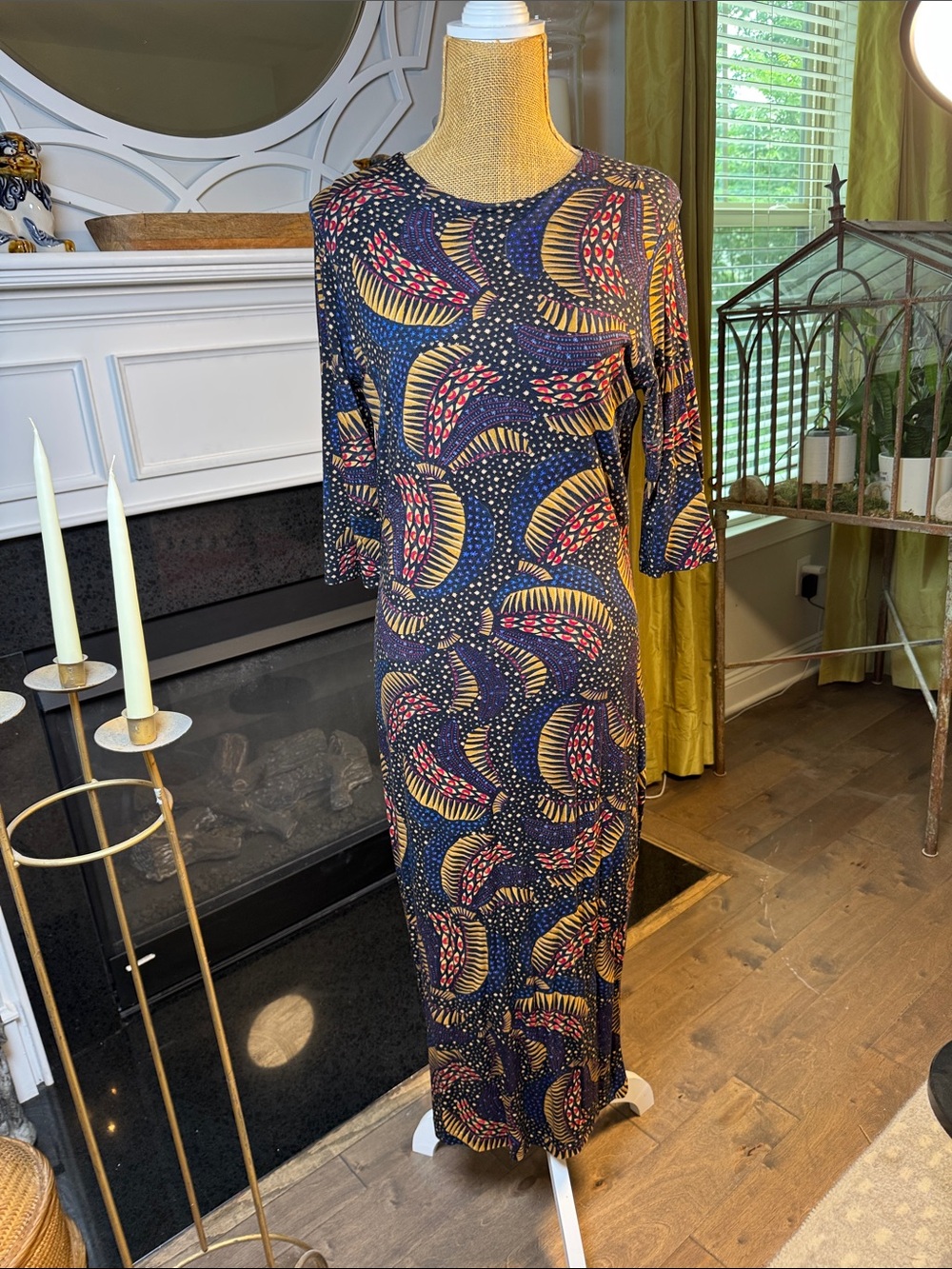 Farm Rio Black Wild Bananas Jersey bodycon dress
